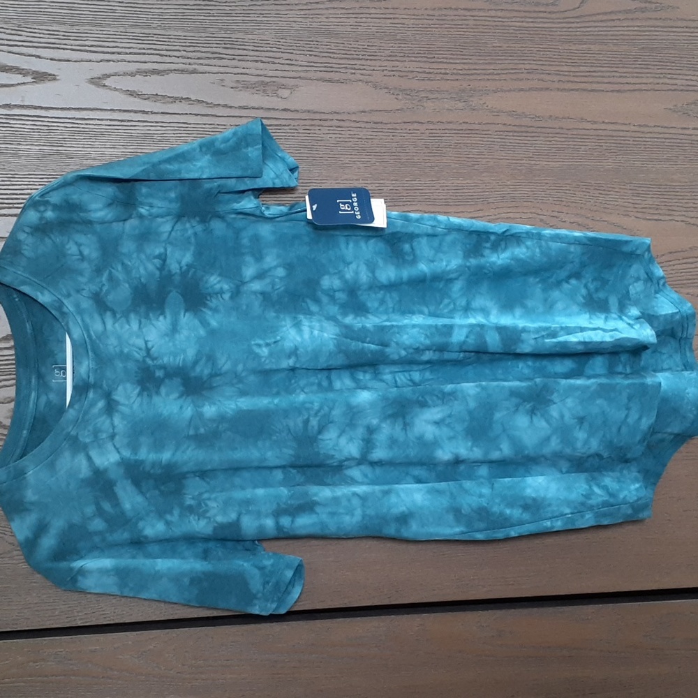 George womens tie dye elongated tee size small